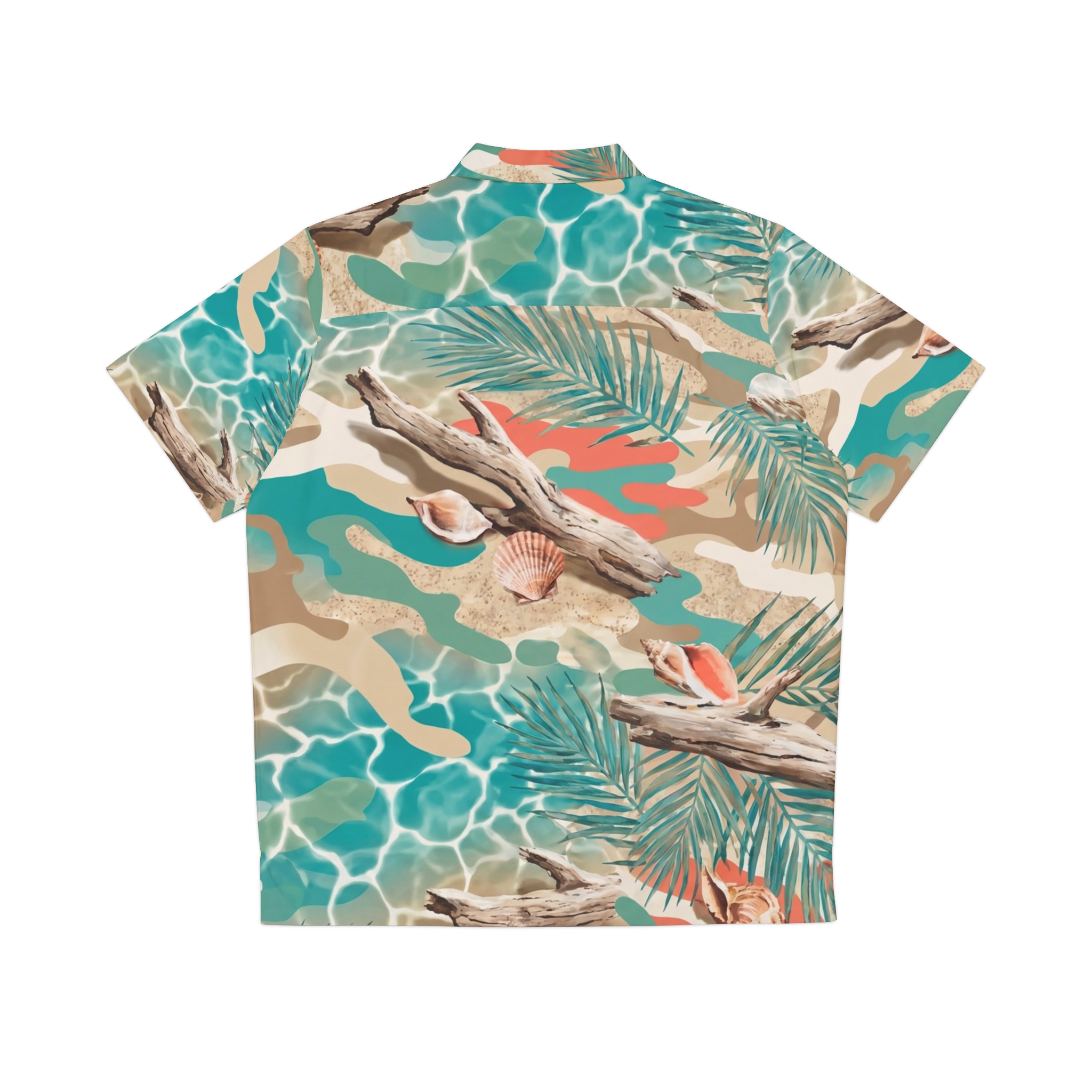 Tropical Seashell Hawaiian Shirt — Men’s Beach Aloha Shirt - Image 5