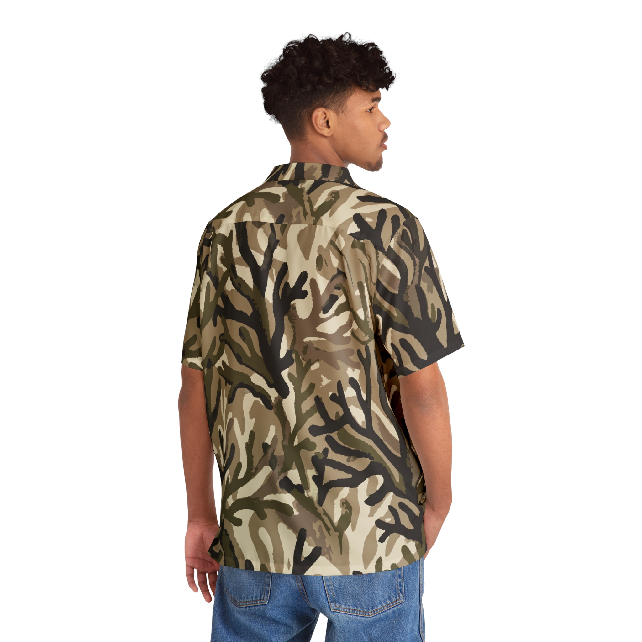 Men's Abstract Coral Button-Up - Image 6