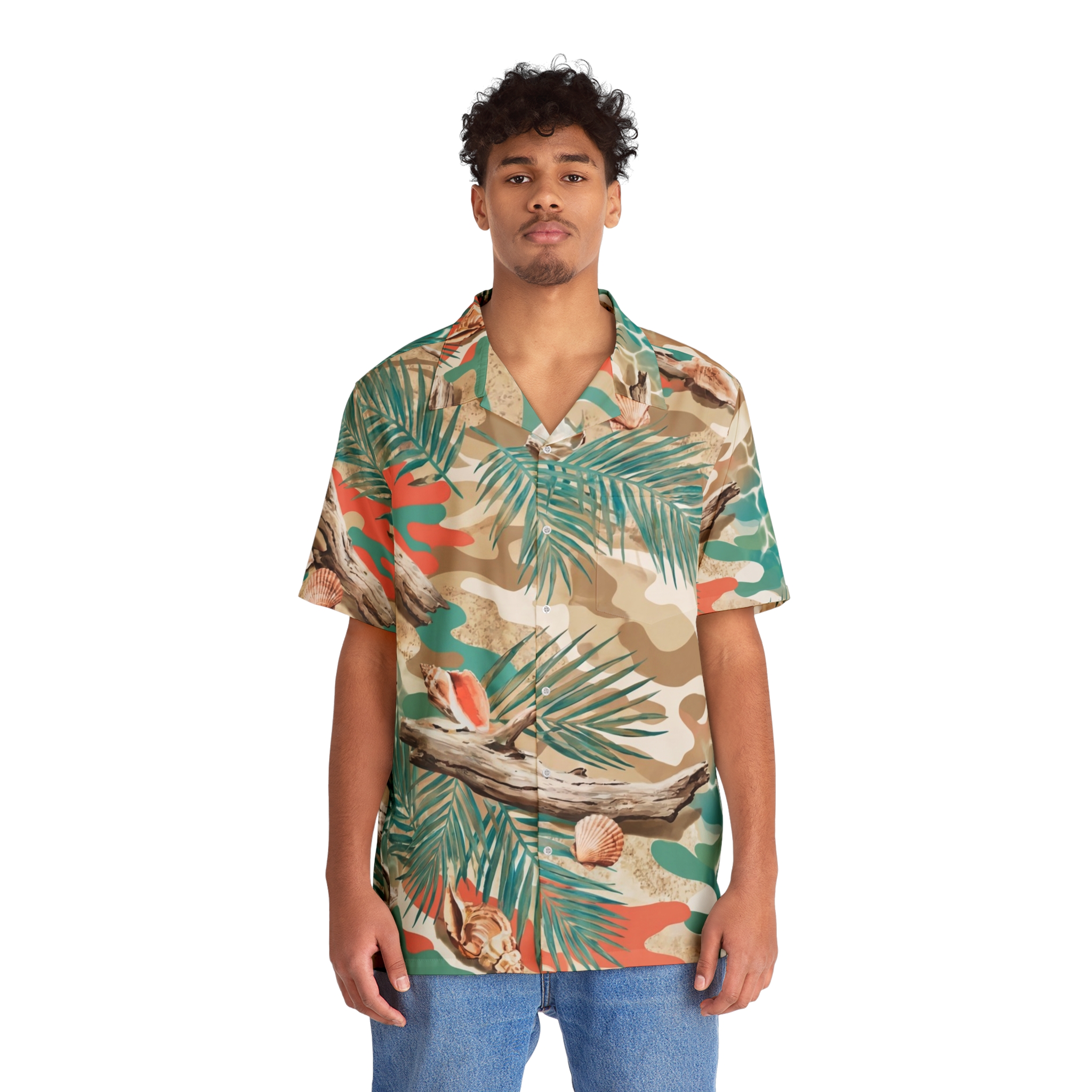 Tropical Seashell Hawaiian Shirt — Men’s Beach Aloha Shirt - Image 6