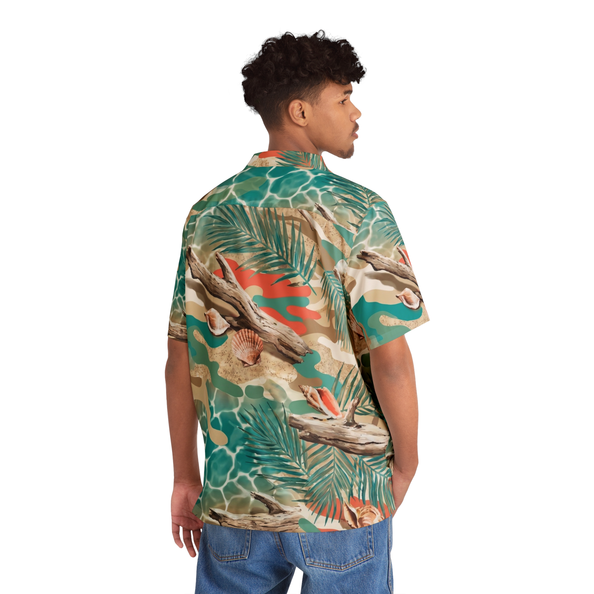 Tropical Seashell Hawaiian Shirt — Men’s Beach Aloha Shirt - Image 7
