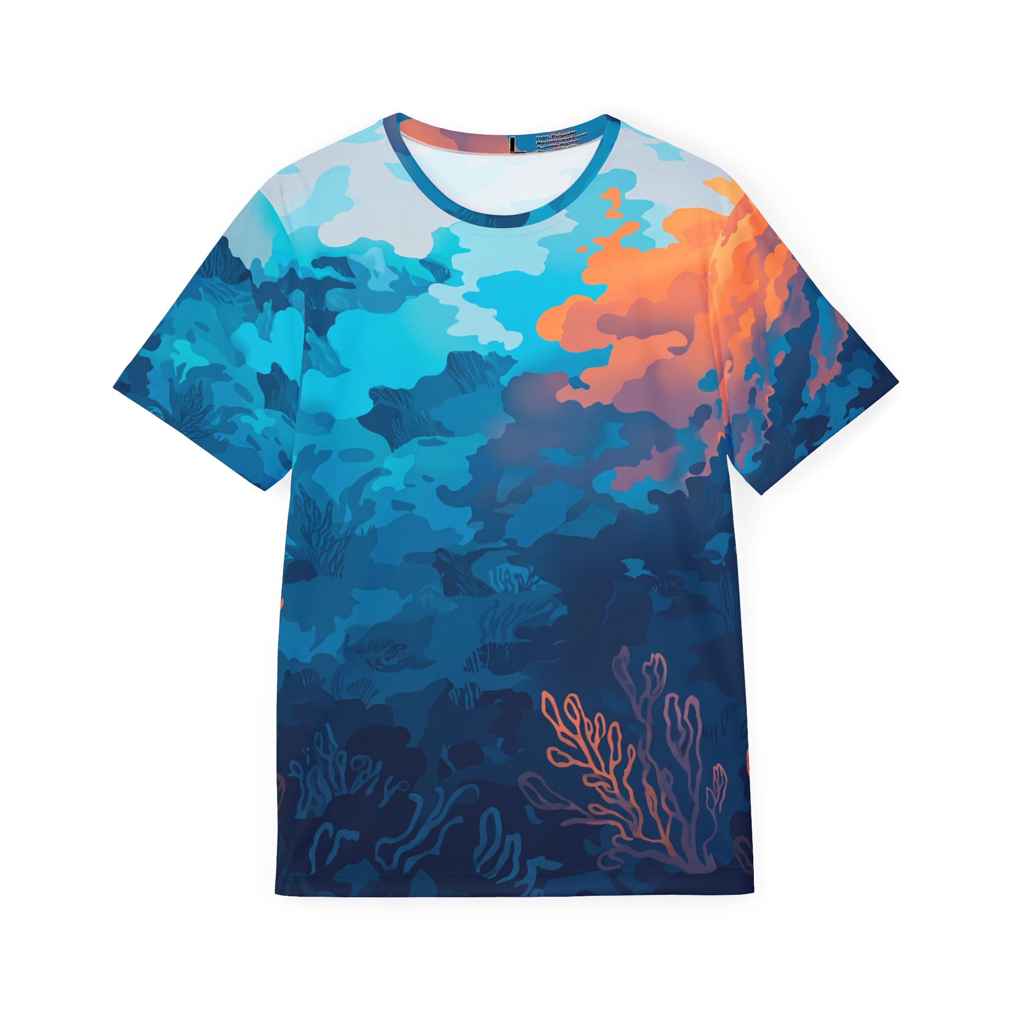 Underwater Sunset Sports Jersey — Ocean Coral All-Over Print - Image 8