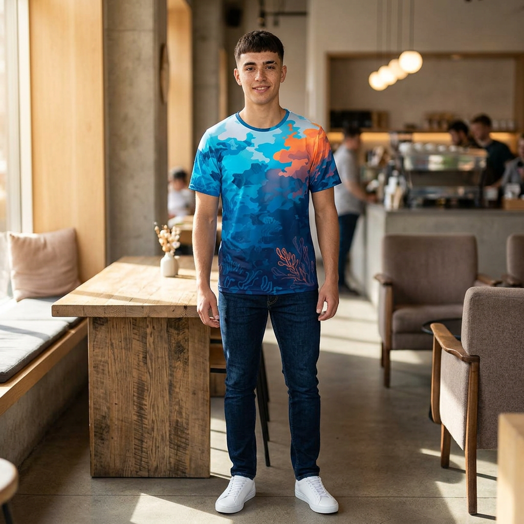 Underwater Sunset Sports Jersey — Ocean Coral All-Over Print - Image 7
