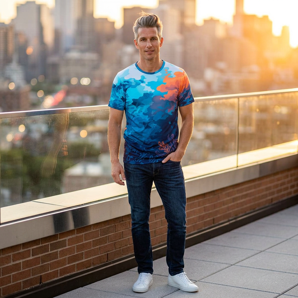 Underwater Sunset Sports Jersey — Ocean Coral All-Over Print