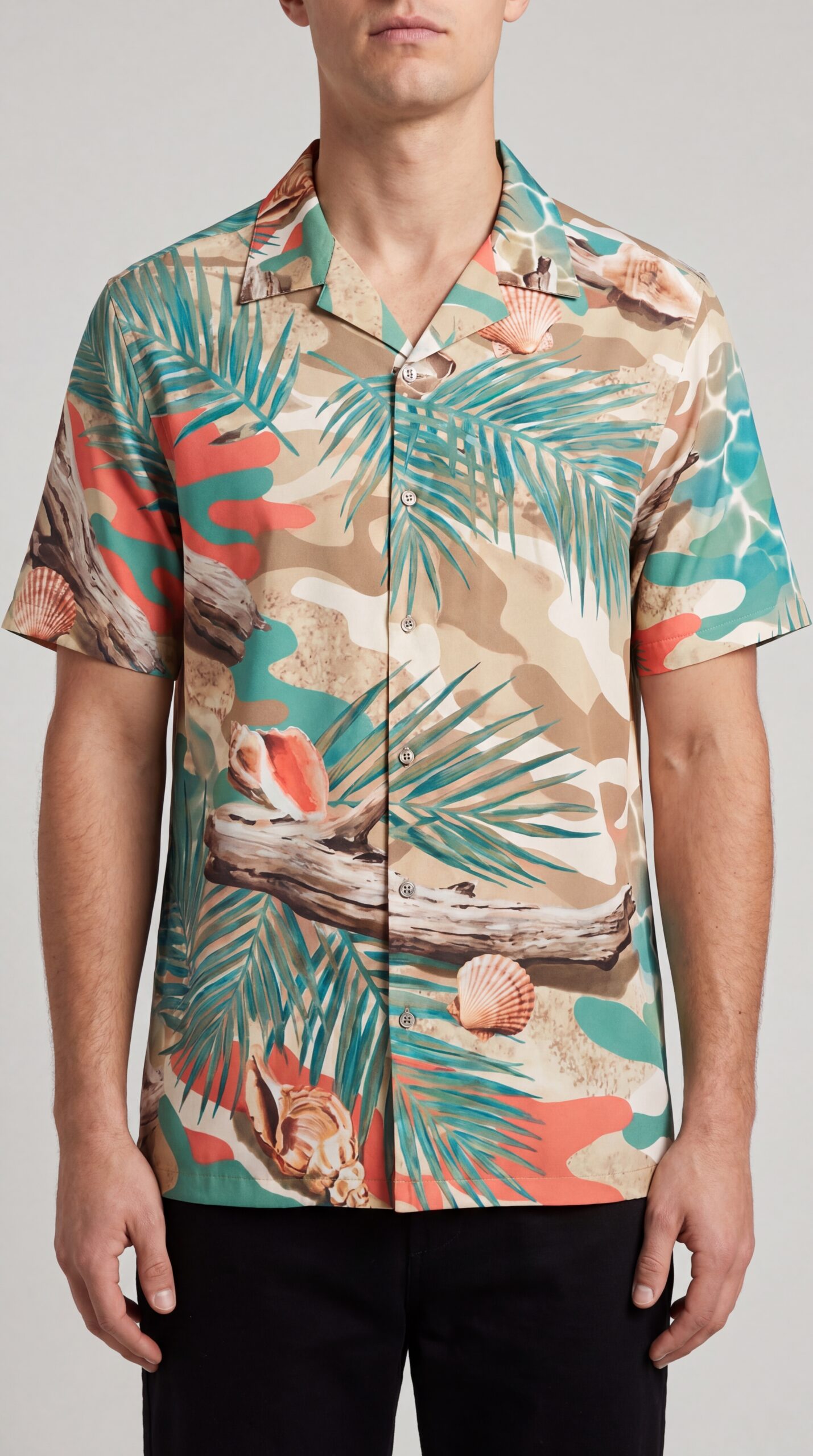 Tropical Seashell Hawaiian Shirt — Men’s Beach Aloha Shirt - Image 11