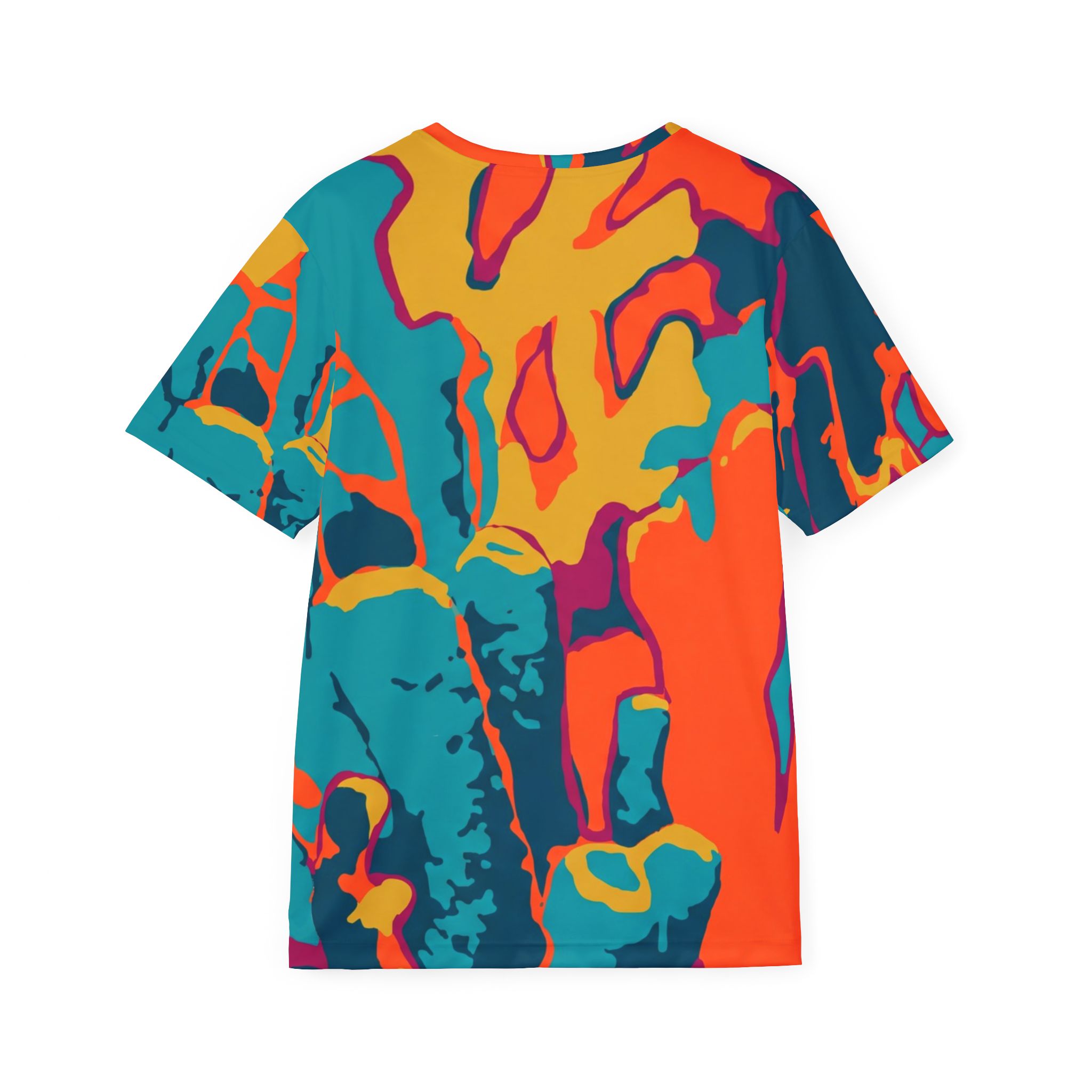 Men's Abstract Neon Sports Jersey — Vibrant All-Over Print Athletic Tee - Image 3