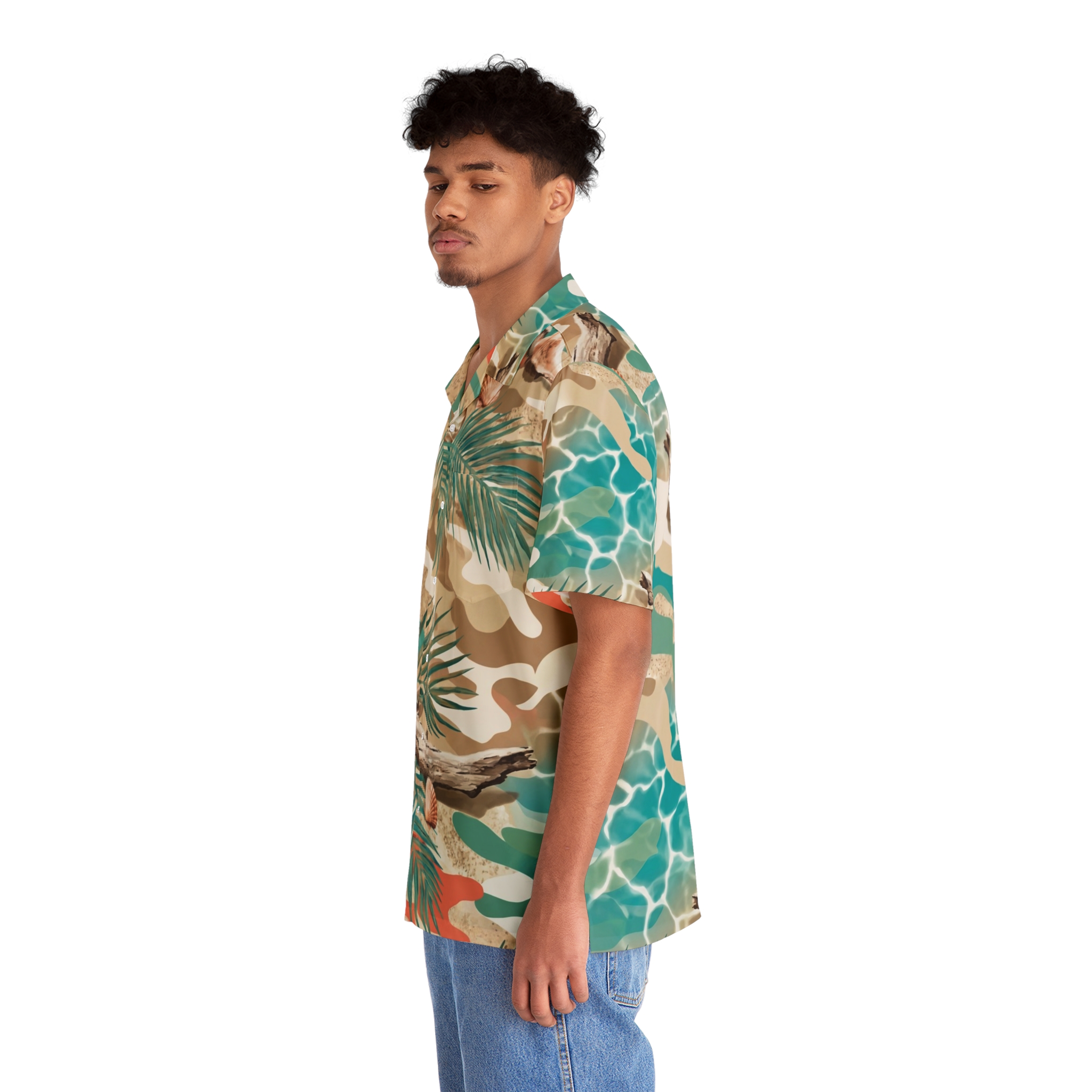 Tropical Seashell Hawaiian Shirt — Men’s Beach Aloha Shirt - Image 9