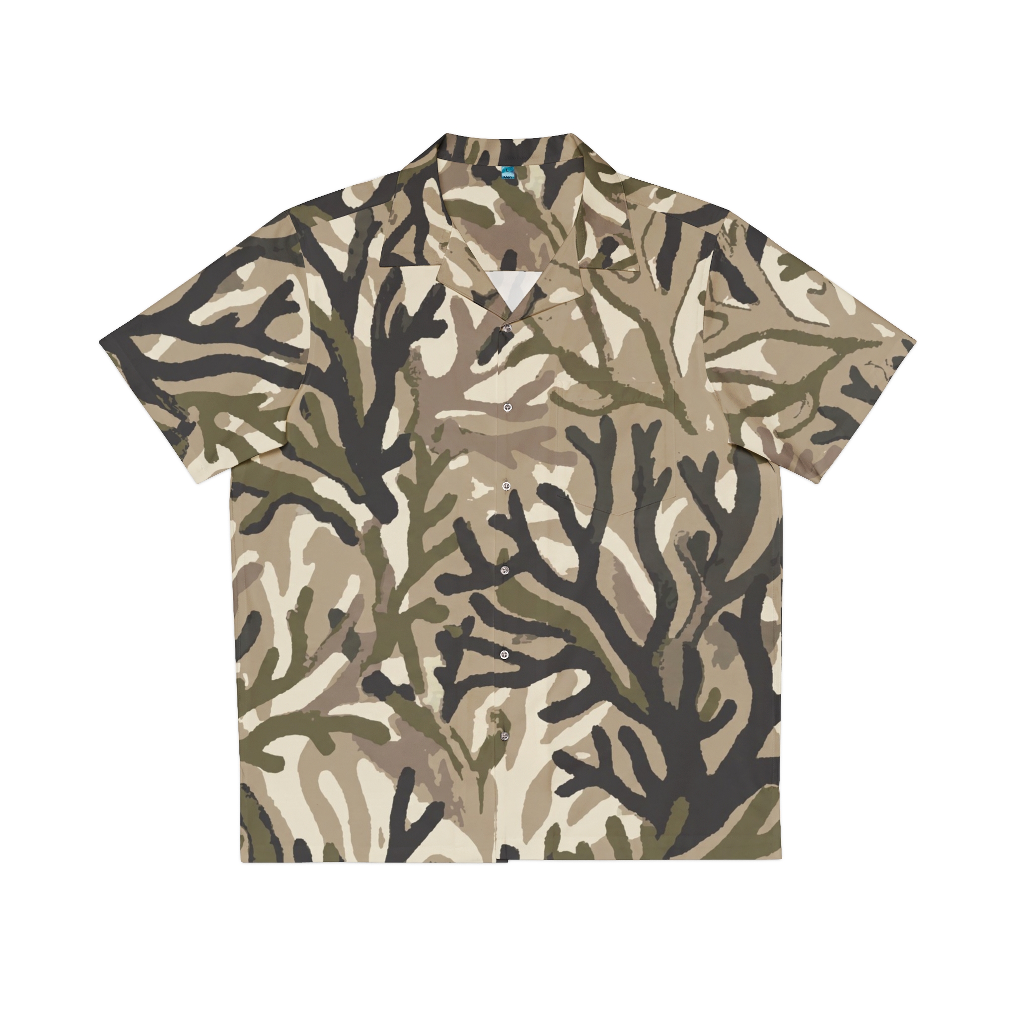 Men's Abstract Coral Button-Up - Image 3