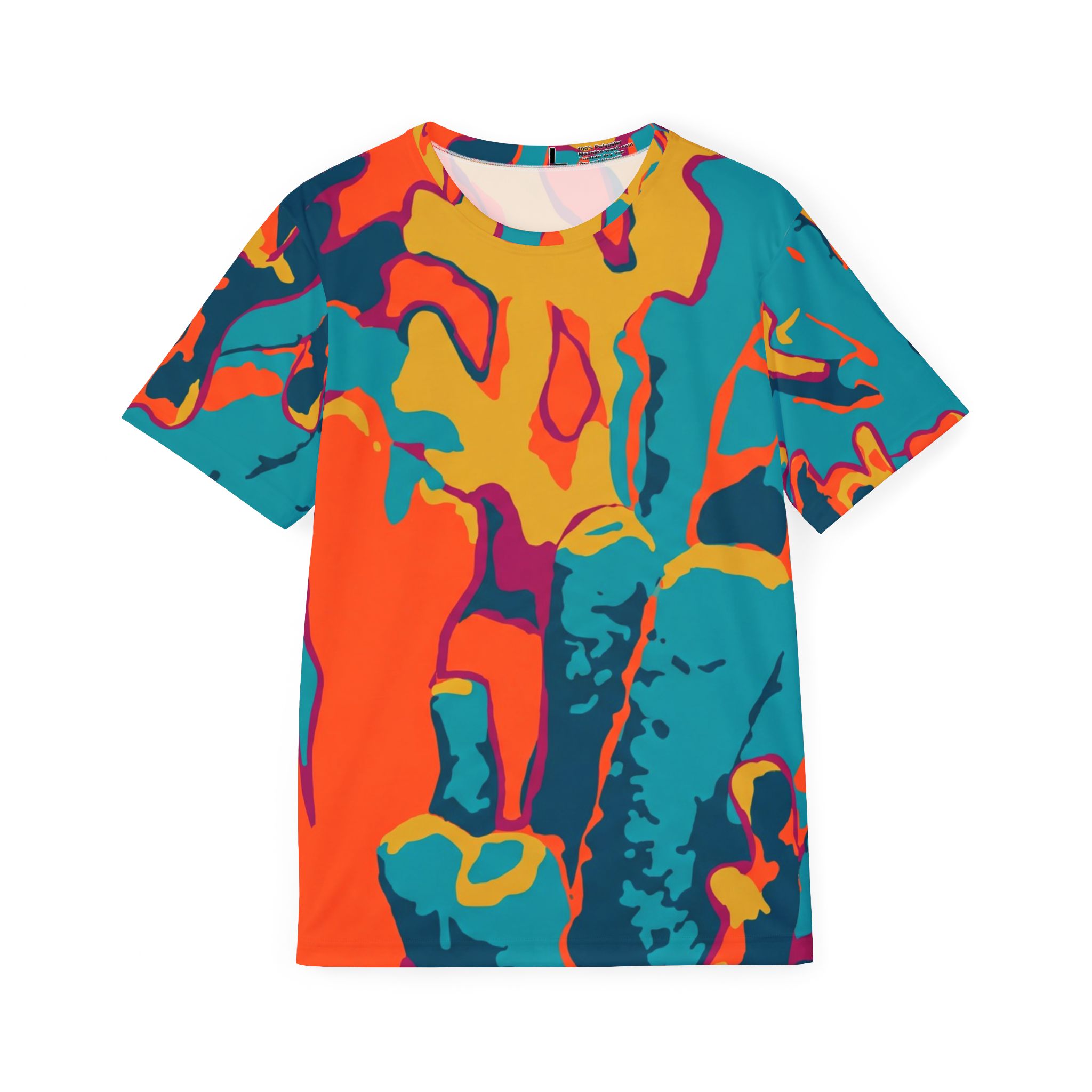Men's Abstract Neon Sports Jersey — Vibrant All-Over Print Athletic Tee - Image 2