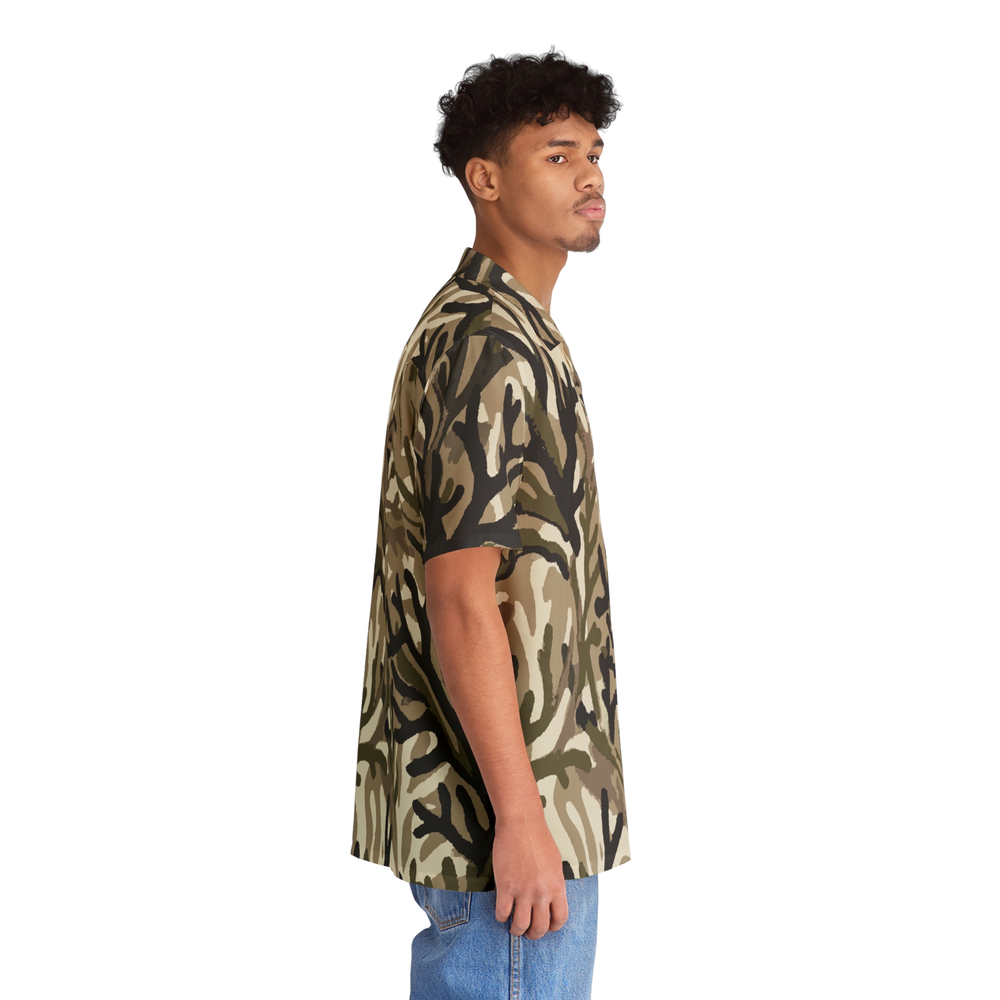 Men's Abstract Coral Button-Up - Image 7