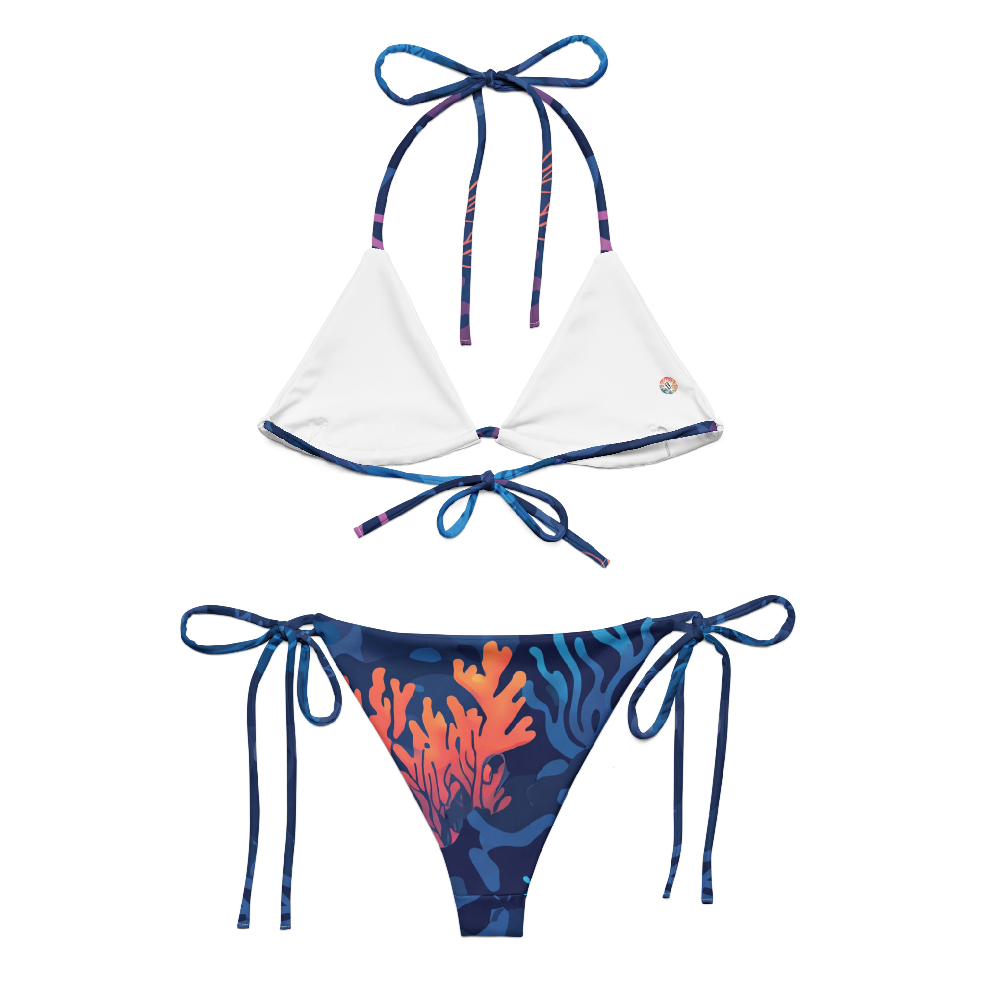 All-over print recycled string bikini - Image 4