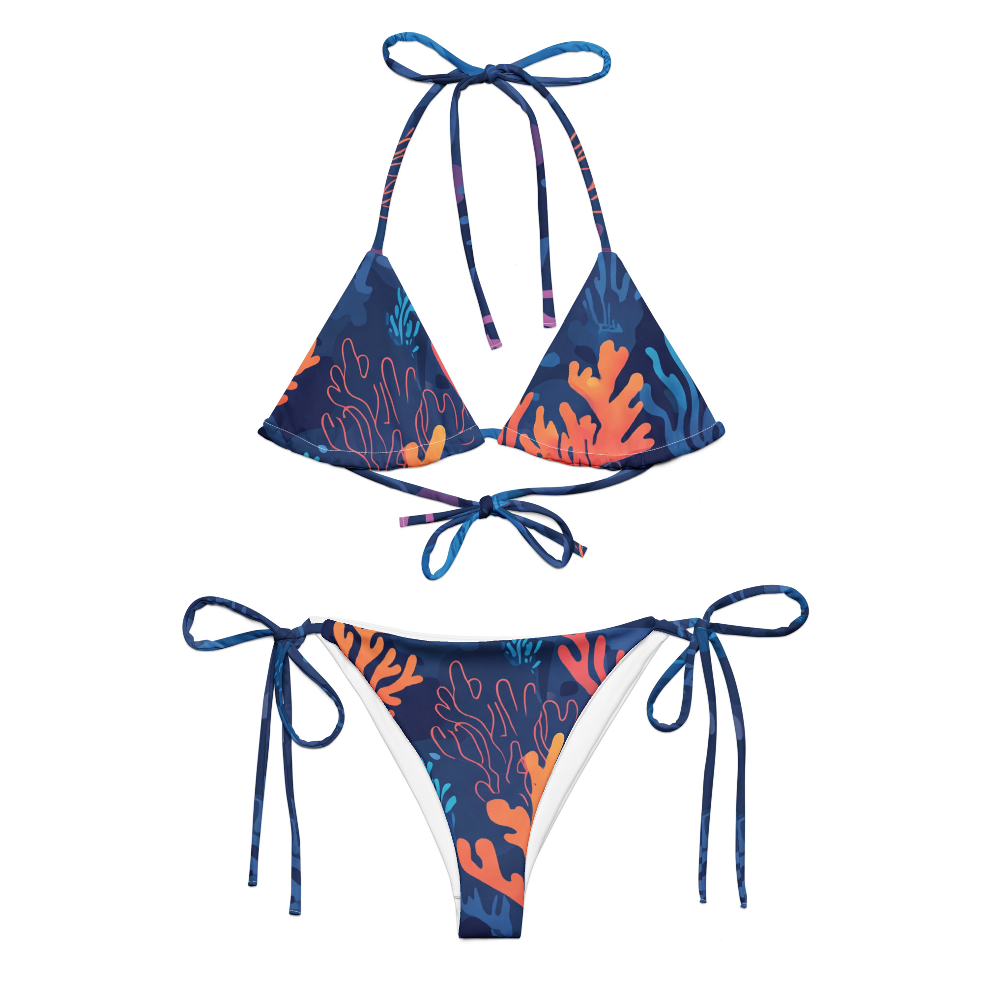 All-over print recycled string bikini - Image 13